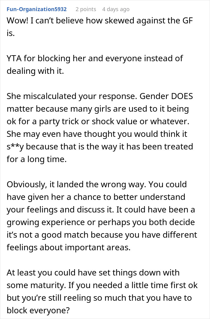 Girlfriend kisses another woman in front of friends causing boyfriend to consider breaking up in confusion.