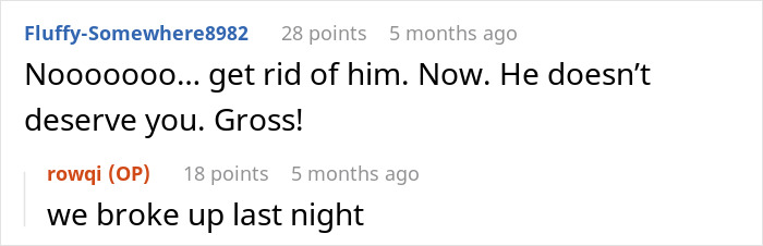 Reddit user discusses guy forgetting girlfriend&rsquo;s birthday and demanding apologies for bothering him in a breakup conversation.