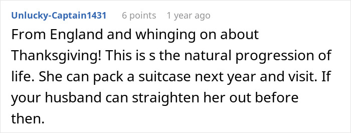 Reddit comment expressing frustration with a mother-in-law being selfish and possessive over son&rsquo;s wife and baby choices.