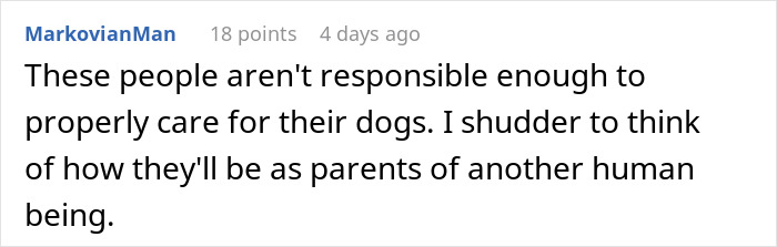 Commenter expressing frustration about neighbors who can't keep their dogs quiet and are irresponsible pet owners.