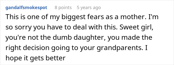 Comment expressing a mother&rsquo;s fear and support for a teen leaving home after dad chose his girlfriend over her.