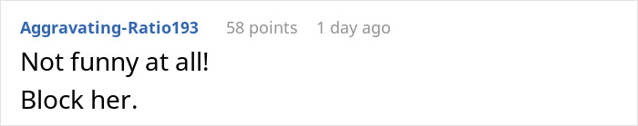 Screenshot of an online comment reacting to a bridesmaid breaking dress code by wearing a bold red dress at an all-black wedding.