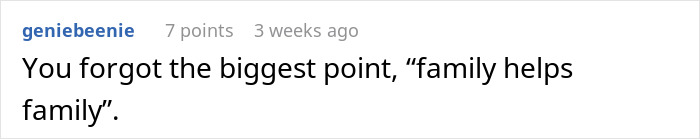 Comment on a forum discussing a brother using sister&rsquo;s credit card without permission, debating family trust and disputes.