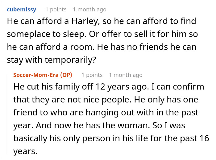 Comments discussing a man navigating relationships while wanting to be single but not divorced, facing challenges with family and friends.