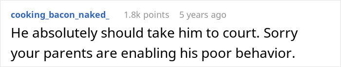 Comment criticizing fianc&eacute; threatening legal action, highlighting bride&rsquo;s family conflict and court dispute concerns.