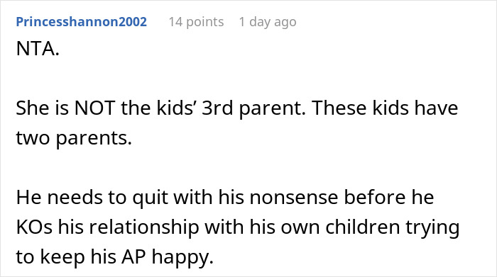 Comment discussing cheating husband furious at ex-wife for not caring about mistress’s infertility and custody issues. Comment discussing cheating husband furious at ex-wife for not caring about mistress’s infertility and custody issues.