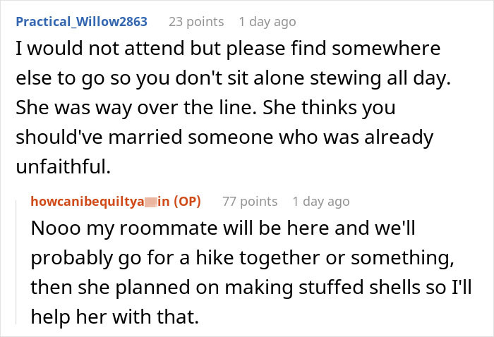 Online conversation about woman wanting to skip Thanksgiving after mom’s embarrassing and unhinged text message. Online conversation about woman wanting to skip Thanksgiving after mom’s embarrassing and unhinged text message.