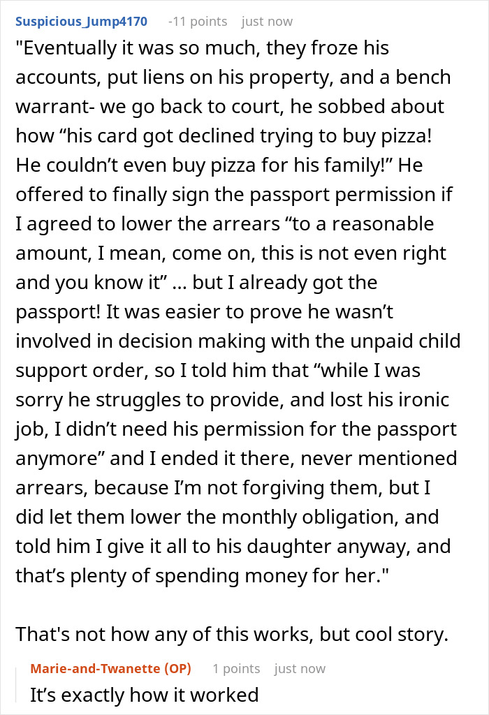 Alt text: Online discussion about toxic guy making his wife and child's life difficult before facing delayed karma years later.