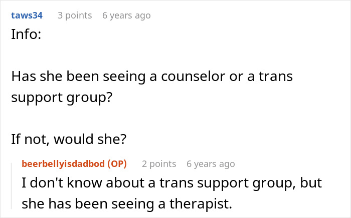 Reddit users discuss daughter money surgeries and the importance of counseling or support groups for her well-being.