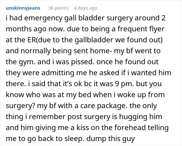 Woman realizes she needs a boyfriend upgrade after he doesn&rsquo;t call or visit her following surgery recovery.