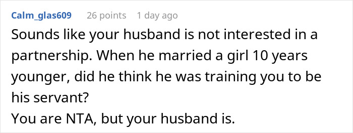 Comment criticizing husband&rsquo;s role in Thanksgiving shopping, highlighting pressure and relationship dynamics.