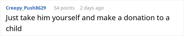 Screenshot of a Reddit comment discussing a Secret Santa organizer&rsquo;s rules on gift participation for coworkers.