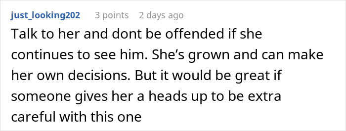 Comment advising caution about a womanizer after a teen tries to cheer up his recently divorced mom.