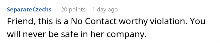 Screenshot of an online comment warning about trust issues after a woman finds out her mom spied on her therapy sessions.