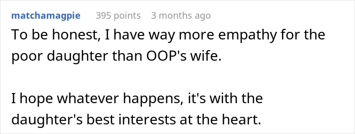 Reddit comment expressing empathy for daughter ignored by mother prioritizing work over family.