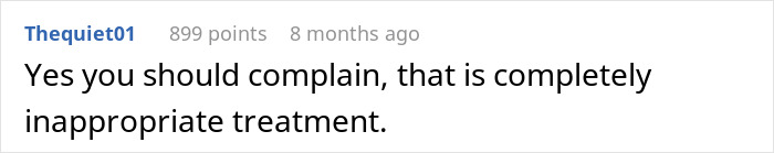 Comment discussing inappropriate treatment related to Disneyland security questions about a disabled woman with a service dog.