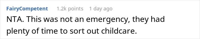 Screenshot of a forum comment discussing childcare and responsibility, related to a guy thinking GF's son is a free babysitter.