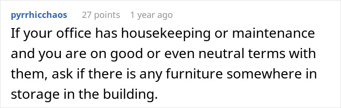 Text message conversation discussing office swap frustrations and a coworker upset after an employee takes everything.