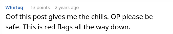 Screenshot of a Reddit comment highlighting concerns about a man lying about getting a master&rsquo;s degree.