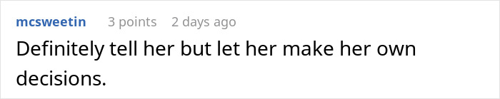 Comment text on a white background discussing advice from a user in a thread about a teen trying to cheer up his recently divorced mom.