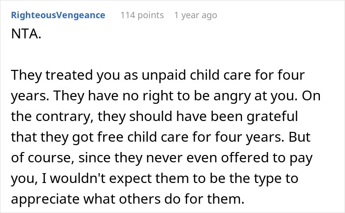 Screenshot of a forum comment discussing a teen refusing to babysit step-siblings, sparking a fuming dad reaction.