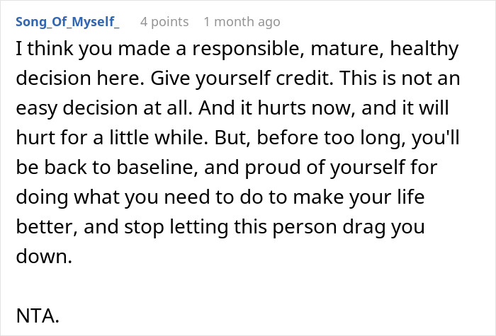 Comment praising responsible decision amidst friend&rsquo;s bad decisions, expressing pride and encouragement despite pregnancy news.