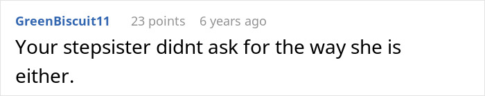 Screenshot of a sad teen expressing refusal to visit a special needs stepsister in the hospital on an online forum.