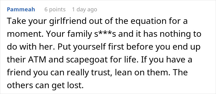 Man Realizes He’s Funding His Family’s Lifestyle After They Can’t Stop Hating On His GF Man Realizes He’s Funding His Family’s Lifestyle After They Can’t Stop Hating On His GF