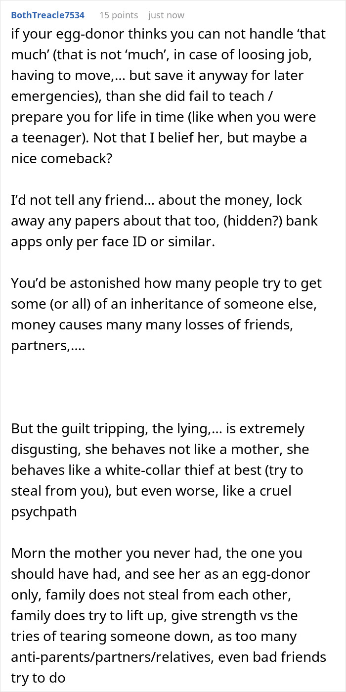 Comment discussing protecting daughter from solicitor regarding grandma’s inheritance and family trust issues. Comment discussing protecting daughter from solicitor regarding grandma’s inheritance and family trust issues.