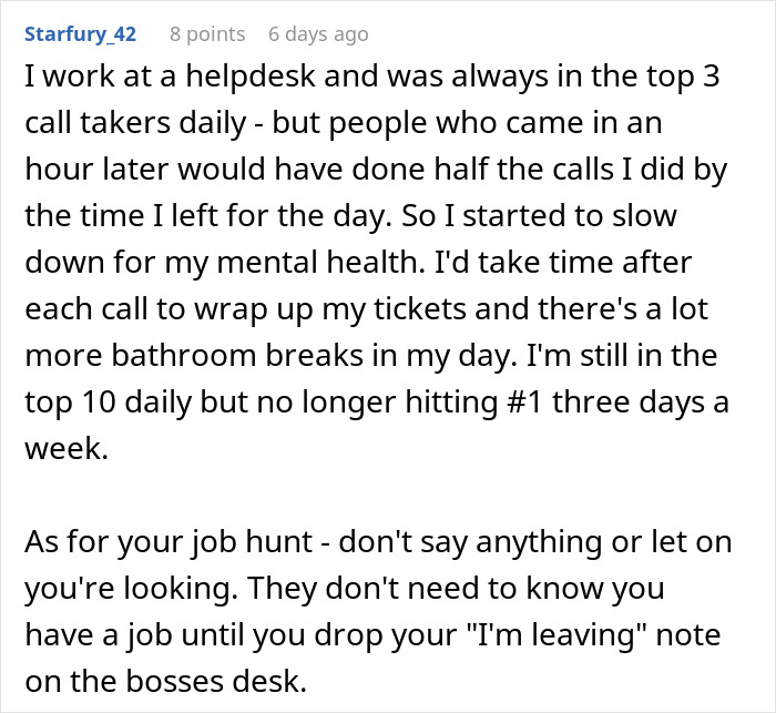 Helpdesk employee shares experience doing roles of 4 people and deciding to stop overworking for better mental health.