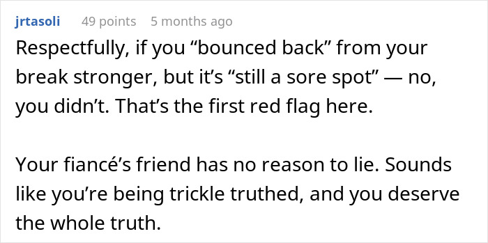 Comment discussing a bride breaking no dating rule during break with groom shocked as maid of honor claims cheating. Comment discussing a bride breaking no dating rule during break with groom shocked as maid of honor claims cheating.