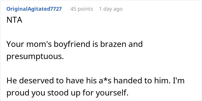 Reddit comment criticizing a boyfriend who treats his girlfriend&rsquo;s son like a free babysitter and is rightly called out.