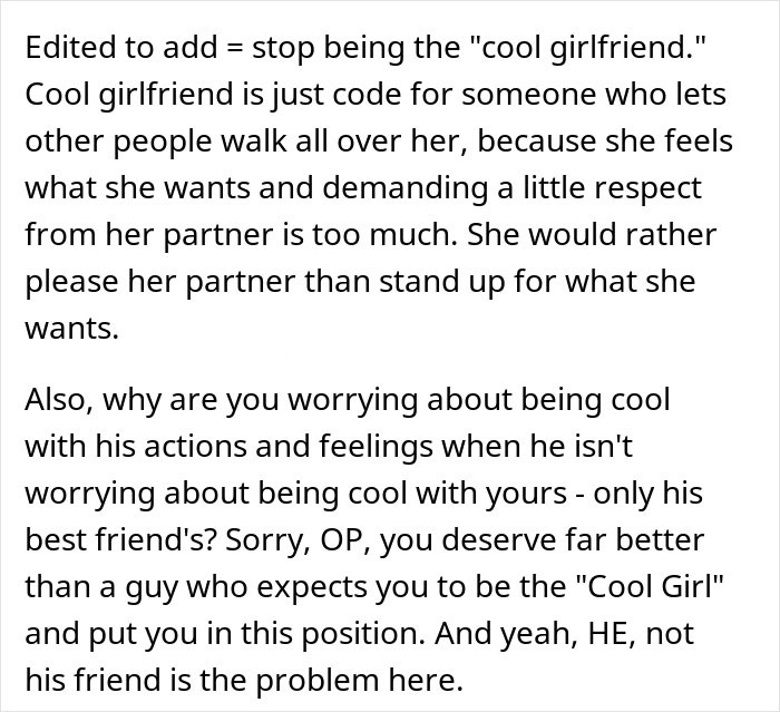 Text discussing a guy refusing to accept break-up after a romantic trip with a female friend and relationship boundaries. Text discussing a guy refusing to accept break-up after a romantic trip with a female friend and relationship boundaries.