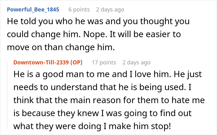 Screenshot of a Reddit conversation discussing a woman giving her brother a papaya as a birthday gift and calling him cheap.