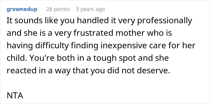 Screenshot of an online comment discussing challenges of finding care for a nonverbal, bedridden child involving a teen sitter.