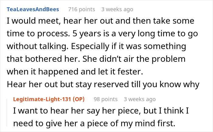 Comments from an online discussion about best friend no contact returns, focusing on communication and processing feelings.