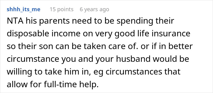 Comment discussing the challenges and responsibilities of caring for a disabled brother and family support. Comment discussing the challenges and responsibilities of caring for a disabled brother and family support.