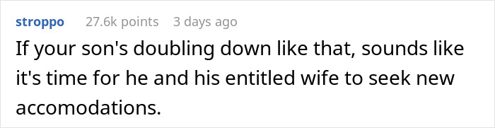 Comment on a social media post, discussing a mother-in-law offering to make morning coffee for daughter-in-law but ignoring her fancy recipe instructions.