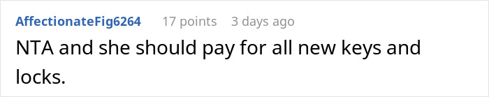 Screenshot of an online comment discussing a man kicking out his girlfriend after she secretly went clubbing and lost his car.