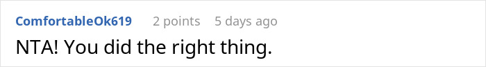 Screenshot of an online comment stating You did the right thing regarding exposing cheaters involving a boyfriend with a wife and children.