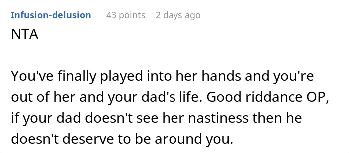 Comment section post discussing a tense Thanksgiving after a woman makes remarks about stepdaughter’s sexuality. Comment section post discussing a tense Thanksgiving after a woman makes remarks about stepdaughter’s sexuality.