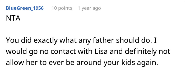 Screenshot of a Reddit comment discussing a husband dragging his wife and kids from a Thanksgiving event after a sister's tantrum.