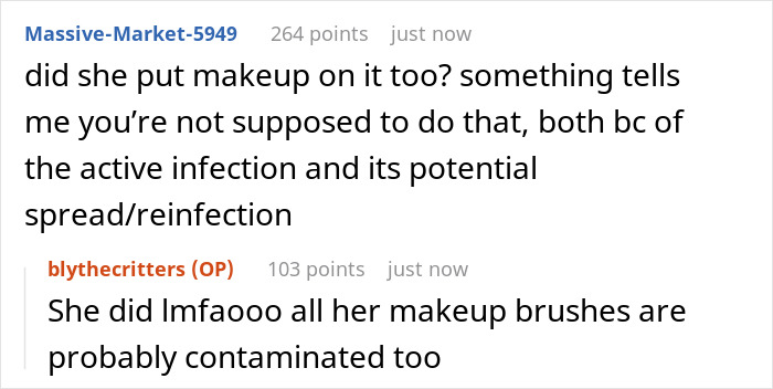 Online comments criticizing an influencer for partying while having a contagious infection, highlighting irresponsibility and risk. Online comments criticizing an influencer for partying while having a contagious infection, highlighting irresponsibility and risk.