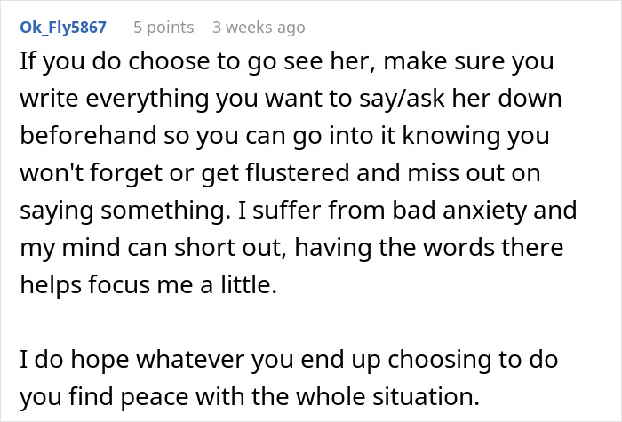 User comment offering advice on no contact with best friend and how to prepare for their return to manage anxiety and communication.