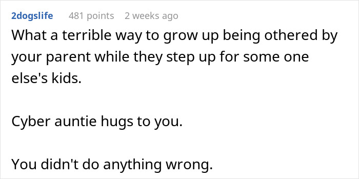 Comment expressing empathy for a teen giving their father a reality check on his 50th birthday.