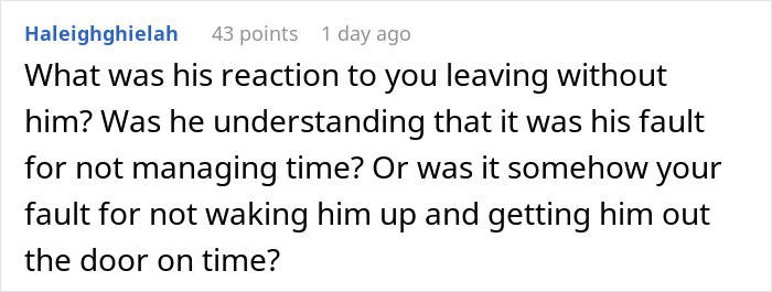 Comment discussing husband's reaction after woman stops treating him like a kid, leading to chaos in their relationship.