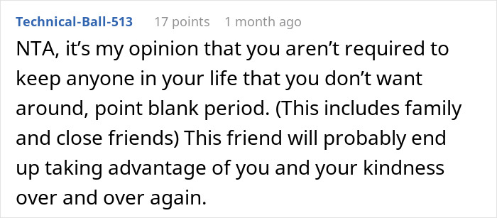 Comment discussing an irresponsible friend making bad decisions and a bestie&rsquo;s reaction to pregnancy news.