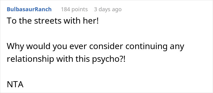 Comment on a post about a man kicking out his girlfriend after she secretly went clubbing and lost his car.