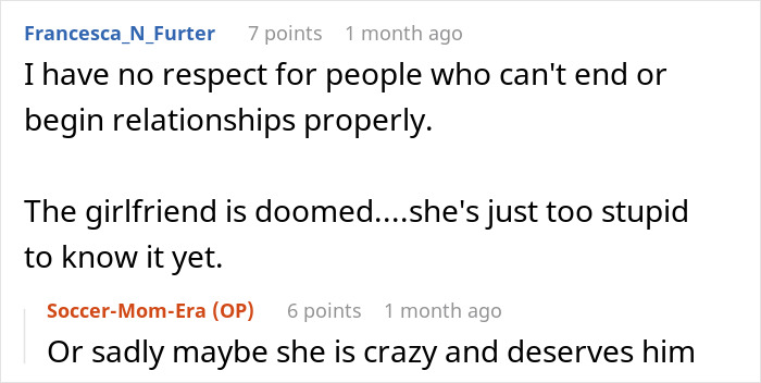 Online discussion about a man wanting to be single but not divorced while finding a girlfriend and getting dumped.