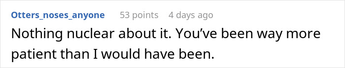 Comment on a forum thread discussing a woman confronting neighbors about their noisy dogs, expressing frustration and patience limits.
